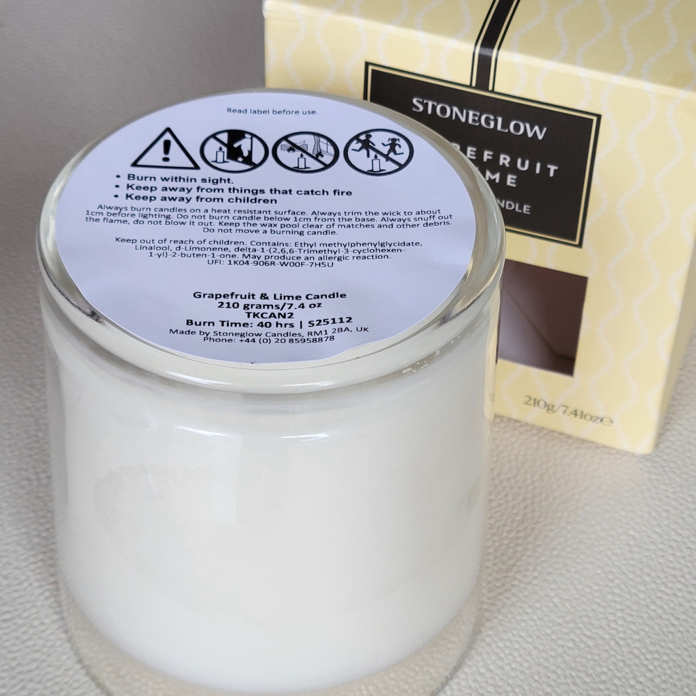 Stoneglow Grapefruit & Lime Candle - Picture 2 of 6